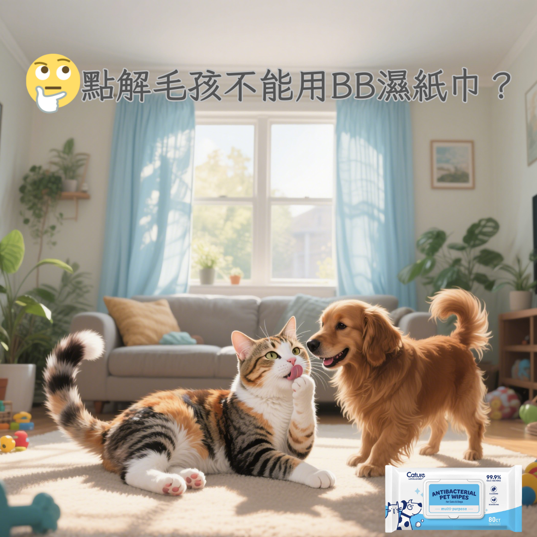 為什麼貓狗不能用寶寶濕紙巾?寵物濕紙巾安全完整指南