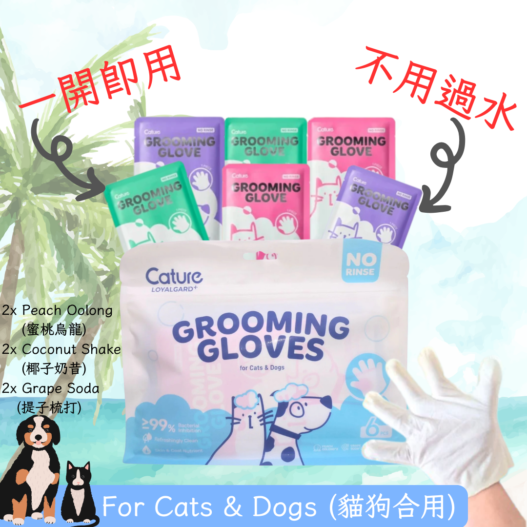 Cature Grooming Gloves Dry Cleaning Gloves (6 pcs)