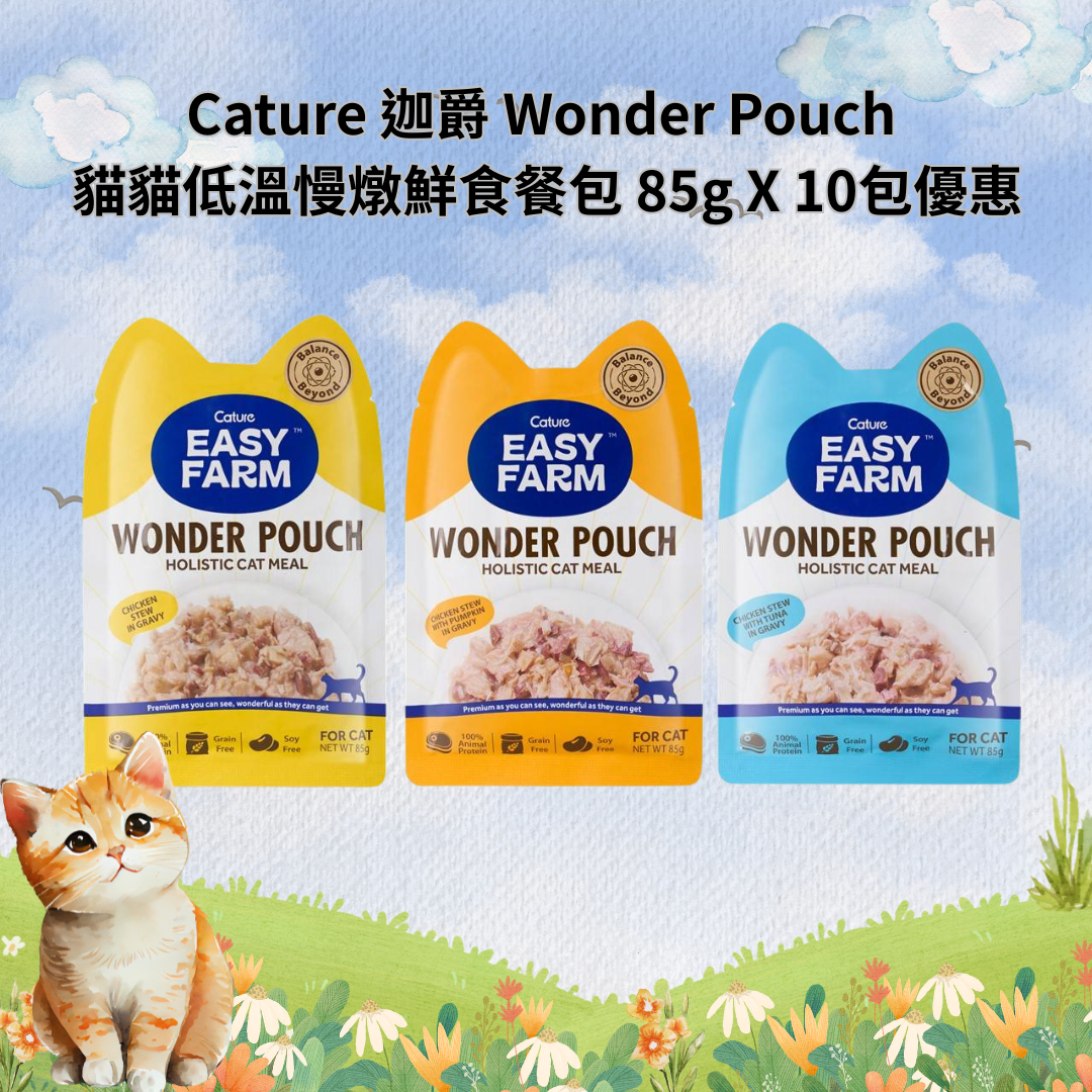Cature Wonder Pouch Slow Cooker Meal Pouch for Cats 85g x 10 Packs Sale