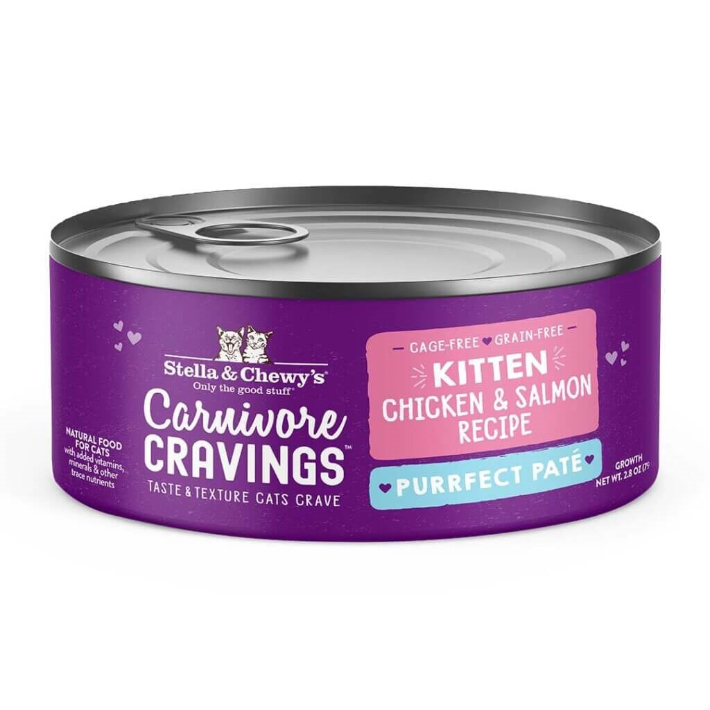 Stella & Chewy's Grain-Free Kitten Chicken & Salmon Bone Broth & Meat Pâté (24 Cans)