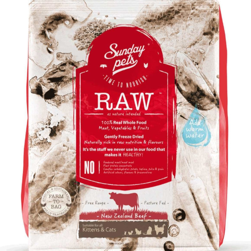 Sunday Pets Freeze-Dried Cat Food - Kittens & Adults 454g