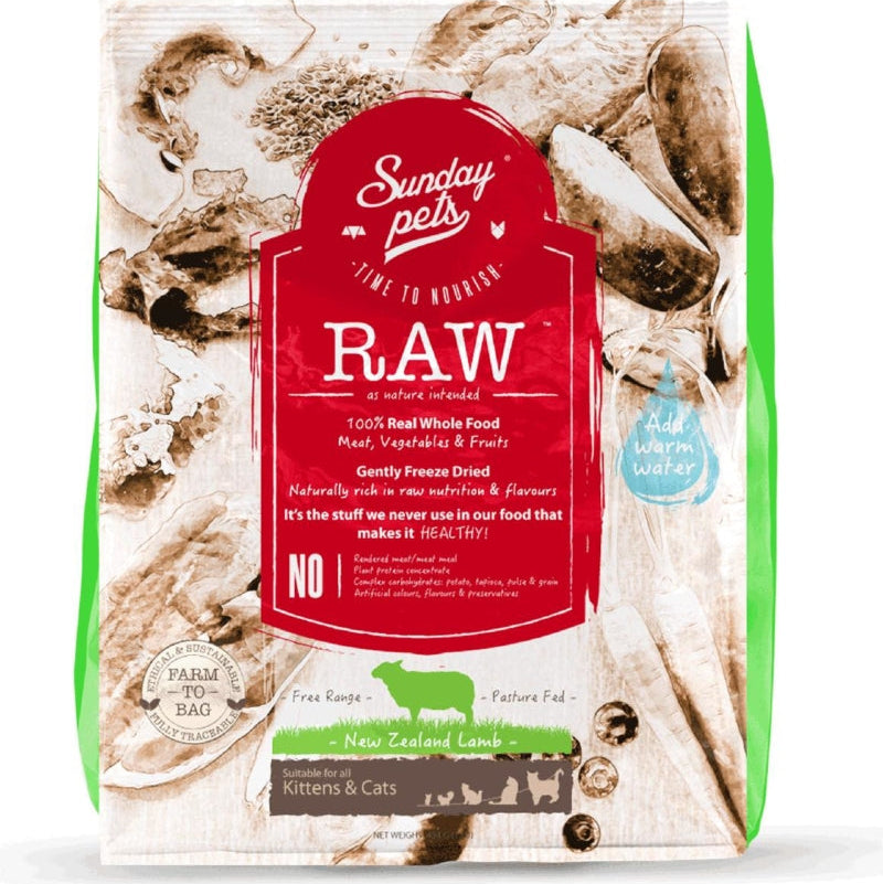 Sunday Pets Freeze-Dried Cat Food - Kittens & Adults 454g