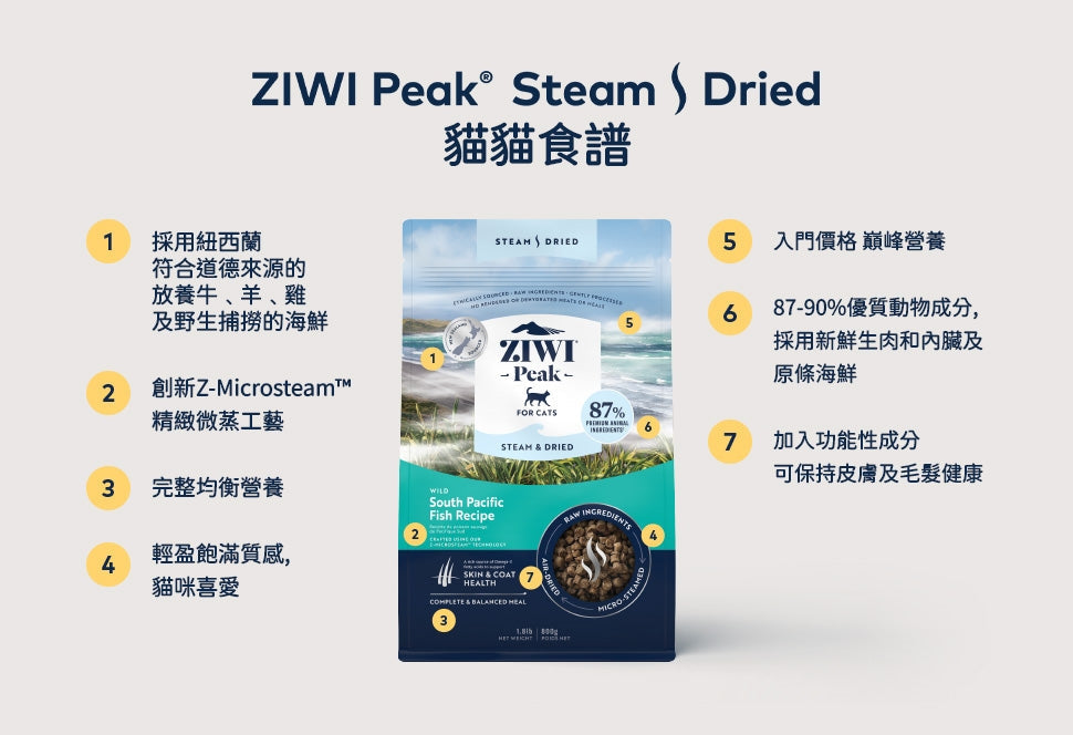 ZiwiPeak Grain-Free Slightly Steamed Air-Dried Cat Food