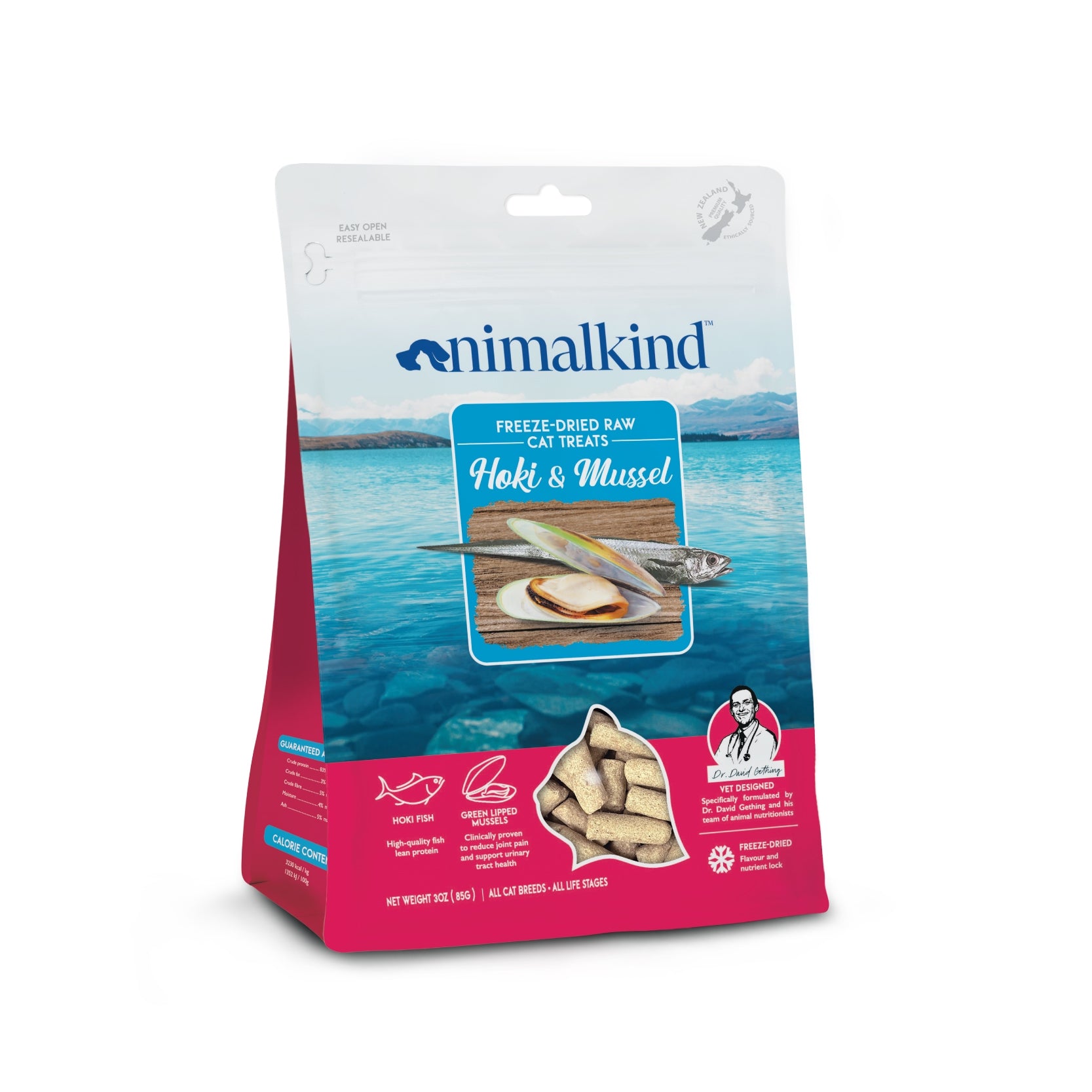 Animalkind - Freeze-Dried Raw Cat Treats Hoki & Mussels 鱈魚和青口配方 85g (貓)