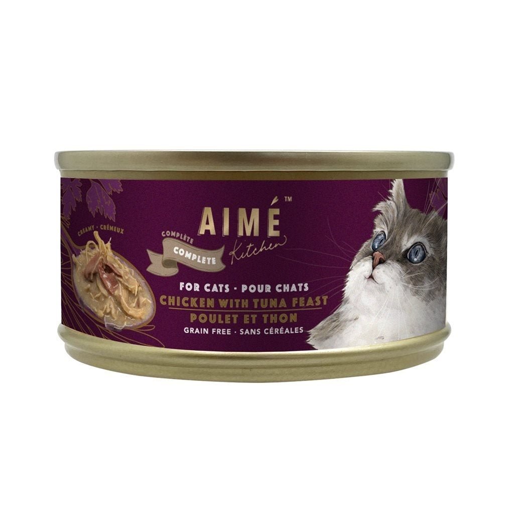 24 罐優惠套裝 - Aime Kitchen - Chicken Tuna Feast 滑雞蒸吞拿魚塊貓罐頭 75g (TCA75) - 幸福站