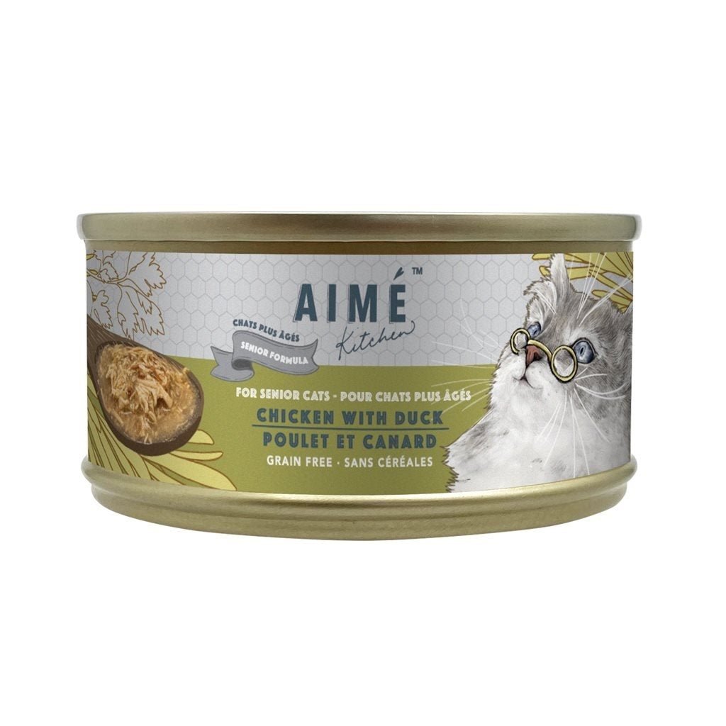 24 罐優惠套裝 - Aime Kitchen - Chicken with Duck For Senior Cats 雞肉煮鴨老貓專用貓罐頭 75g (TDA75-S) - 幸福站