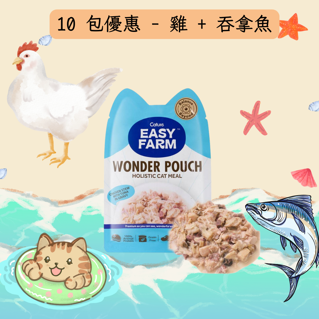 Cature Wonder Pouch Slow Cooker Meal Pouch for Cats 85g x 10 Packs Sale