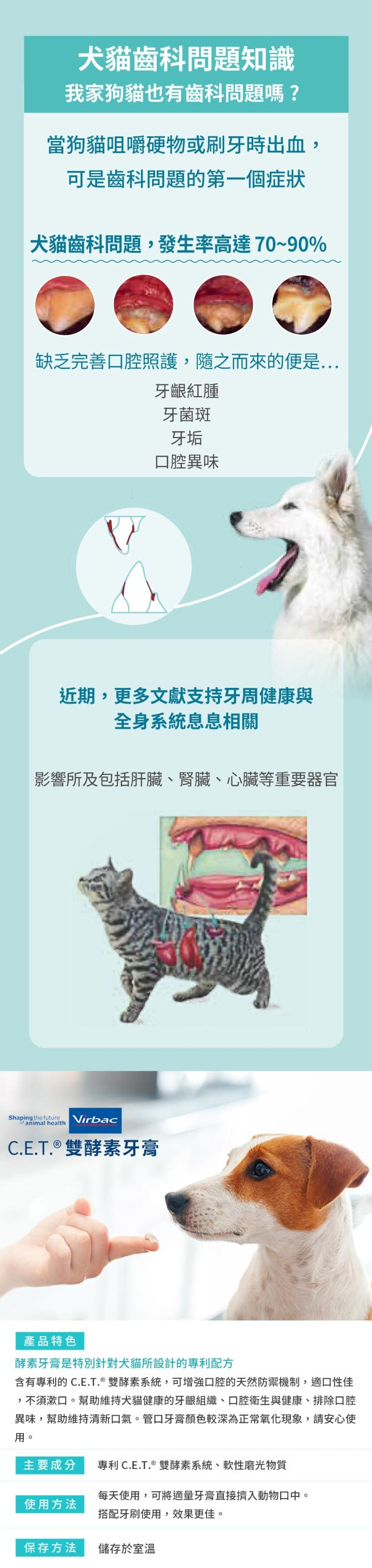 Virbac C.E.T. 複合酶貓狗牙膏 (雞肉味) 70g
