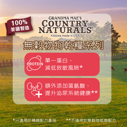 Country Naturals 無穀物羊肉全犬種護膚配方 狗糧