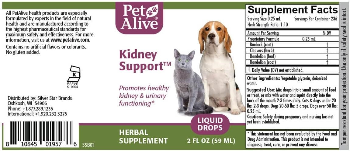 PetAlive - Kidney Support Maintains Kidney Function and Balanced Circulation 59ml
