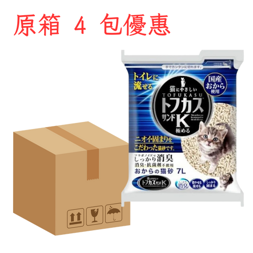 日本 K 圓條豆乳豆腐貓砂 7L X 4包優惠