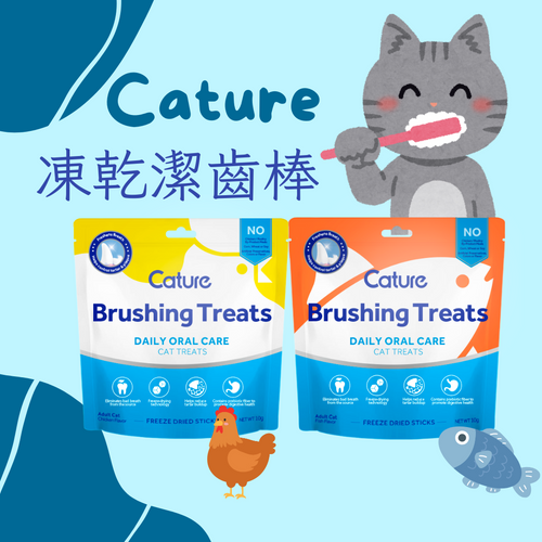 Cature Brushing Treats 小白牙貓凍乾潔齒棒 10g