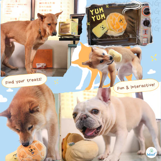 Woof² Buttered Pineapple Bun 2-in-1 Nose-work Pet Toy
