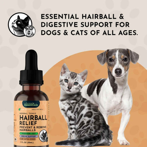 Animal Essentials - Hairball Relief - Hairball Relief Formula (For Cats and Dogs) 2oz