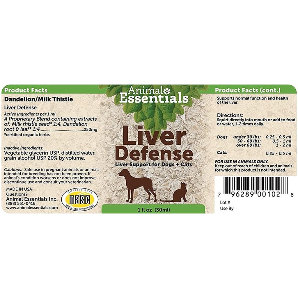 Animal Essentials - Liver Defense (Dandelion/Milk Thistle) 治療養生草本系列 - 護肝配方 2 oz