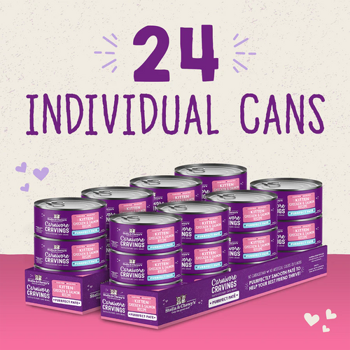 Stella &amp; Chewy's Grain-Free Kitten Chicken &amp; Salmon Bone Broth &amp; Meat Pâté (24 Cans)