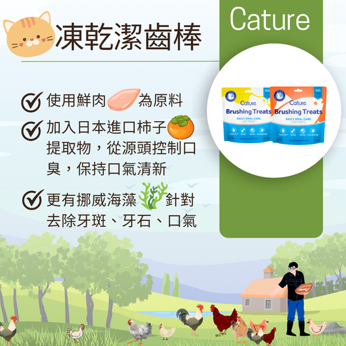 Cature Brushing Treats 小白牙貓凍乾潔齒棒 10g