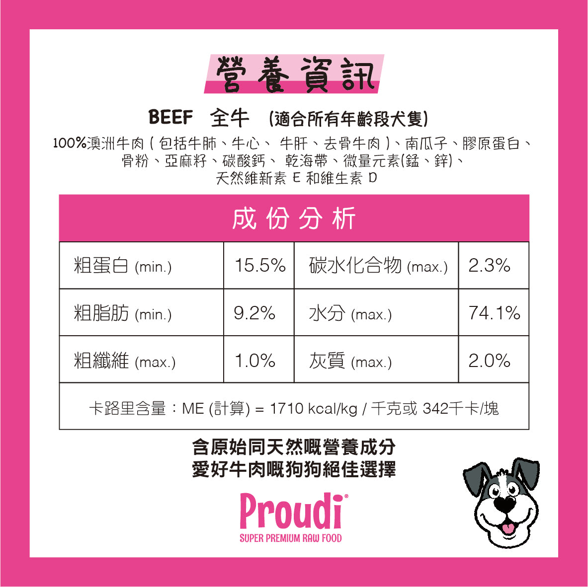 Proudi 急凍狗生肉糧