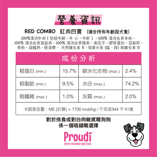 Proudi 急凍狗生肉糧