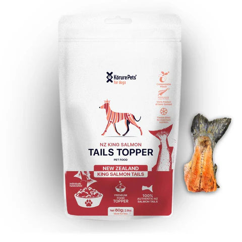 Kōrure Pets 紐西蘭冷凍脫水小食 - 帝王三文魚尾 80g (狗)