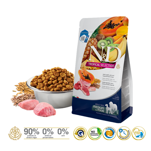 Farmina N&D 熱帶⽔果系列 成犬狗糧 (大粒)