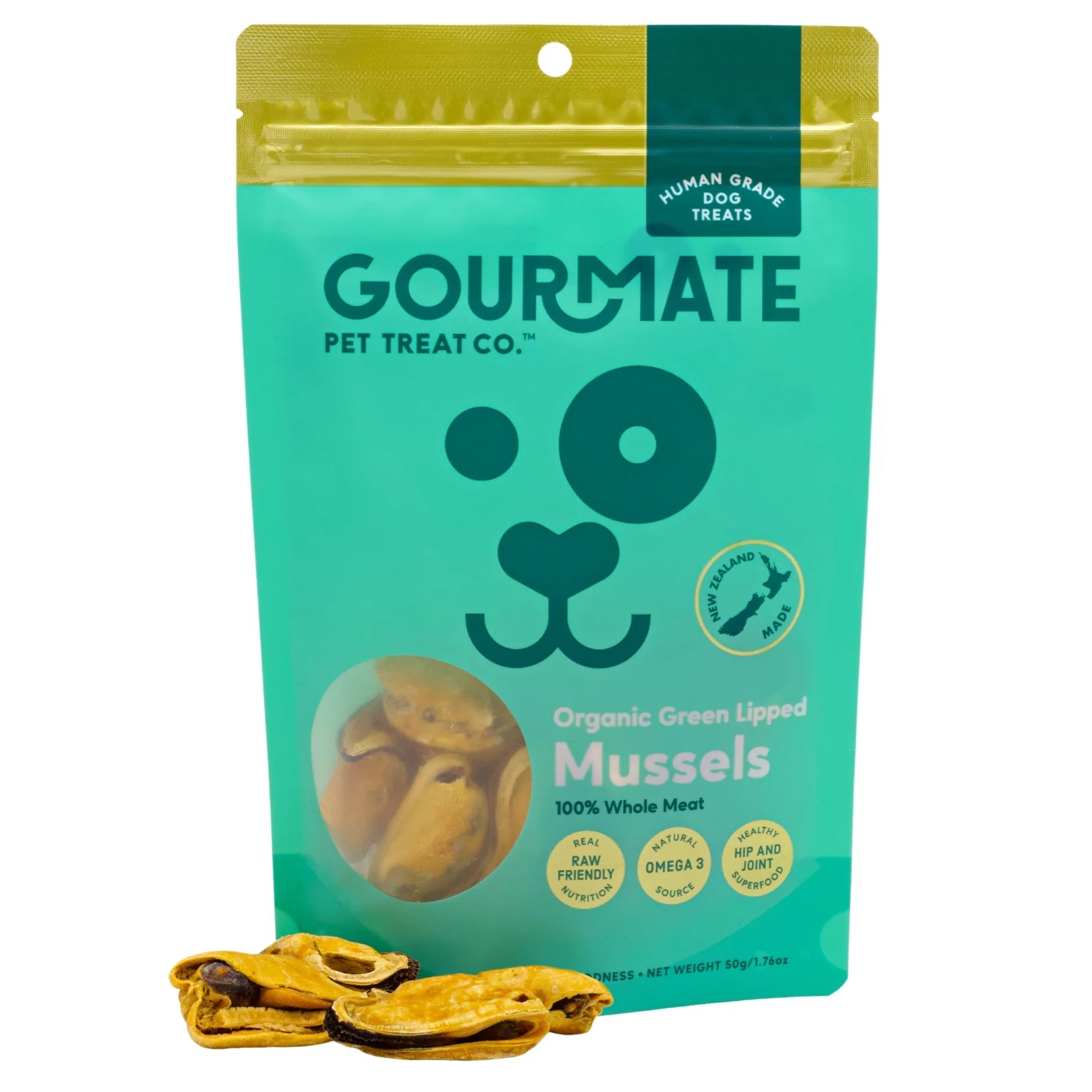 Gourmate 100% 紐西蘭斯圖爾特島有機綠唇胎貝50g (GMT01) - 幸福站