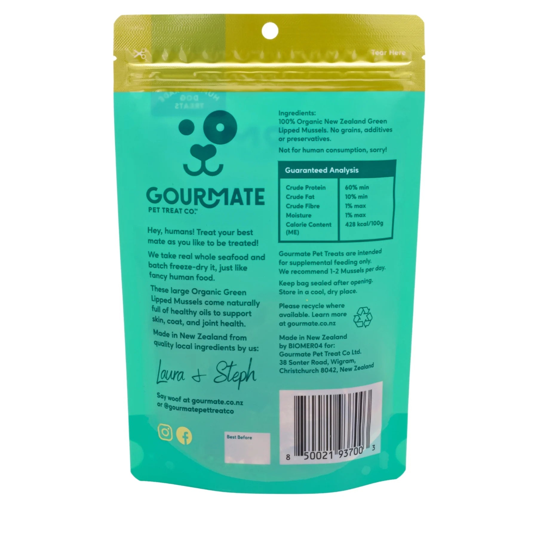 Gourmate 100% 紐西蘭斯圖爾特島有機綠唇胎貝50g (GMT01)