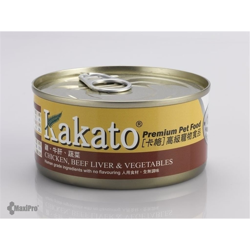 Kakato 卡格 Chicken, Beef Liver & Vegetables 雞、牛肝、蔬菜 (貓狗合用) 170g