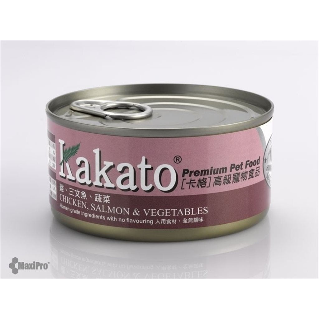 Kakato 卡格 Chicken, Salmon & Vegetables 雞、三文魚、蔬菜 (貓狗合用) 170g