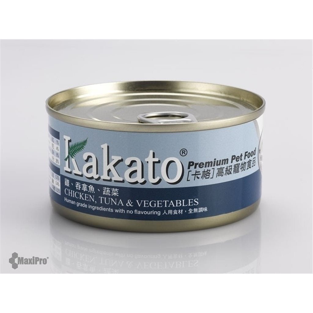 Kakato 卡格 Chicken, Tuna & Vegetables 雞、吞拿魚、蔬菜 罐頭 (貓狗合用) 170g