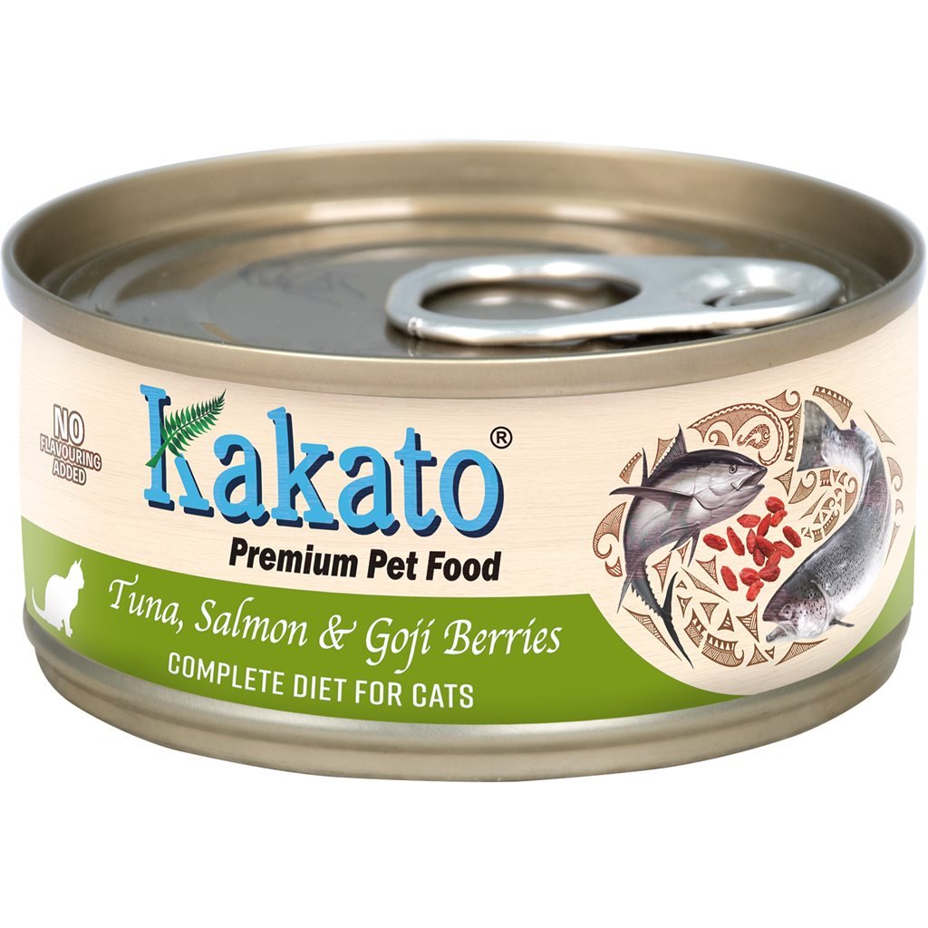 Kakato 卡格 貓主食罐系列 - 吞拿魚、三文魚和杞子 70g