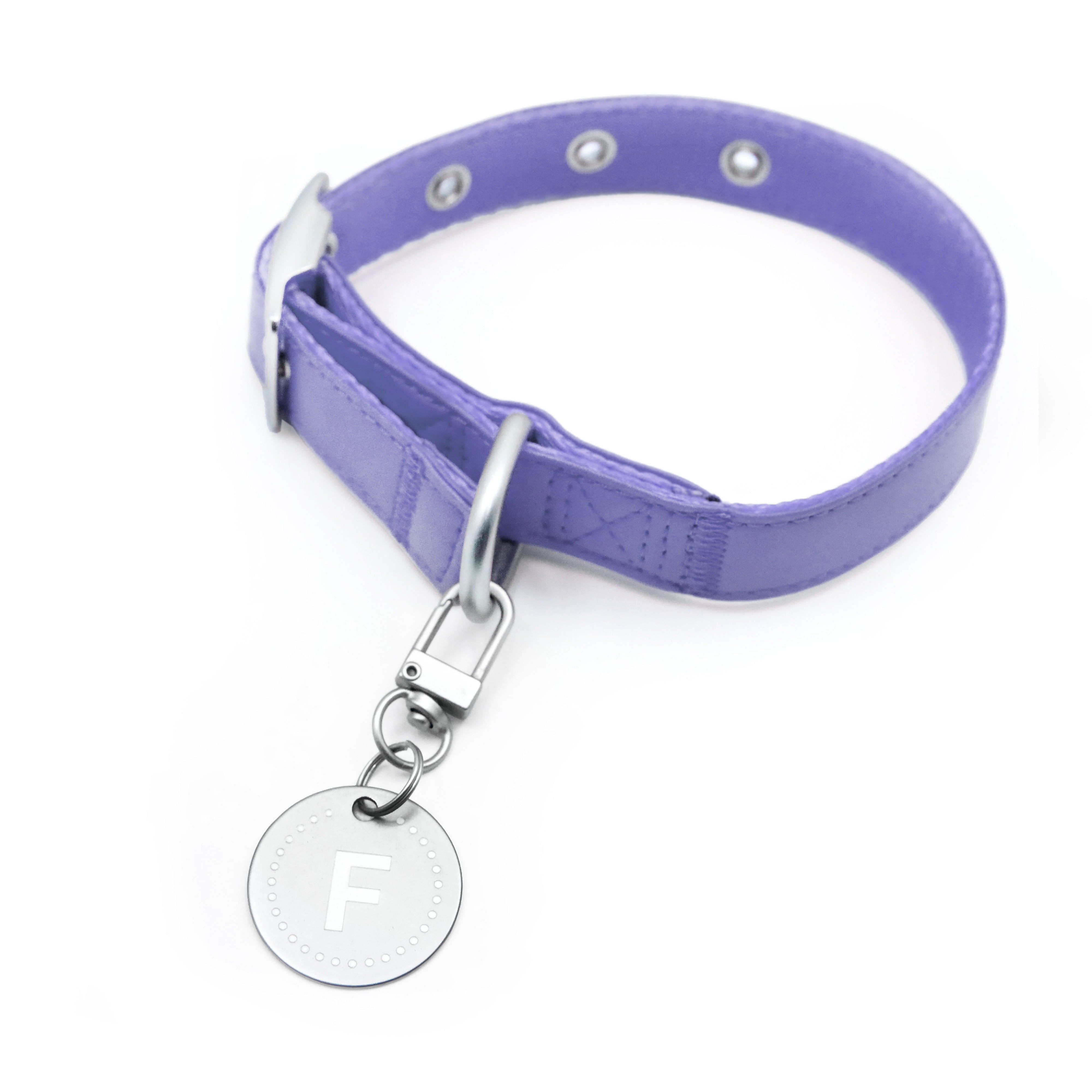 florence by mills Dog Appleskin Collar with Letter Tag 蘋果皮革狗狗頸帶