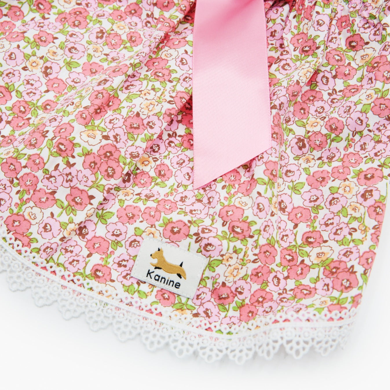 Kanine Dog Floral Satin Bow Dress 碎花緞帶裙