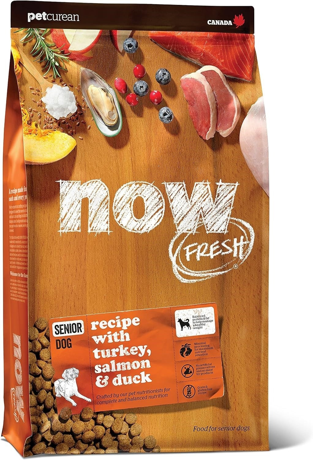 Now! Grain Free 火雞三文魚鴨肉狗糧 - 老犬/體重控制