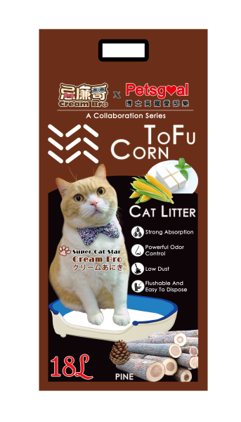 Petsgoal x 忌廉哥 粟米豆腐貓砂 松木(啡)