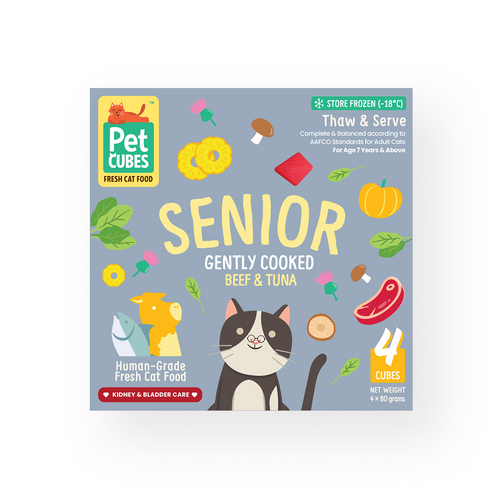 PetCubes - 輕煮鮮食系列 老貓糧 (須冷藏)