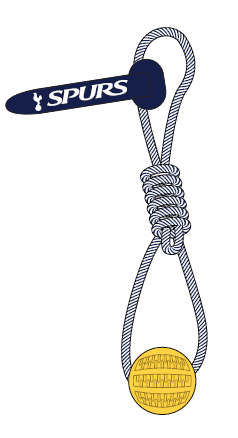 Spurs Rubber Dog Ball on Rope