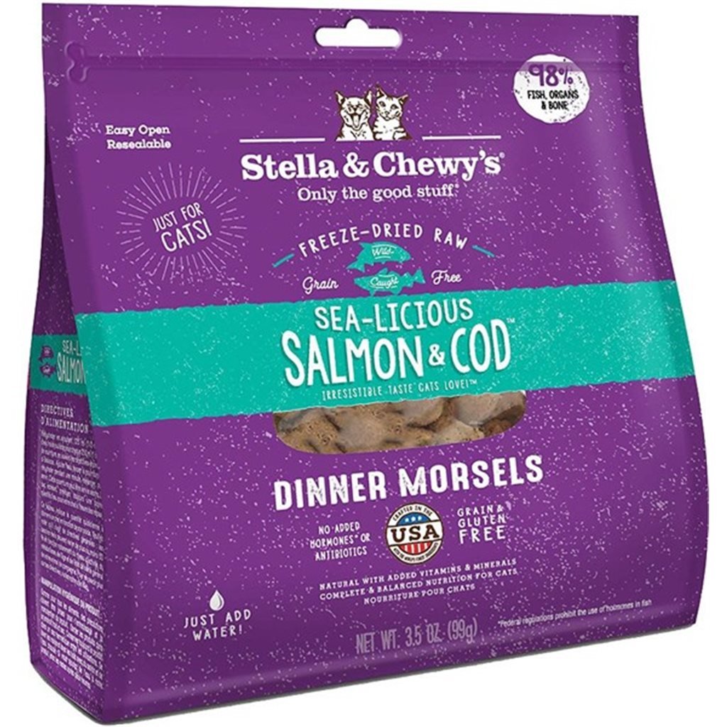 Stella & Chewy's - Freeze Dried Sea Licious Salmon Cod Dinner - 三文魚鱈魚 貓配方 凍乾生肉糧