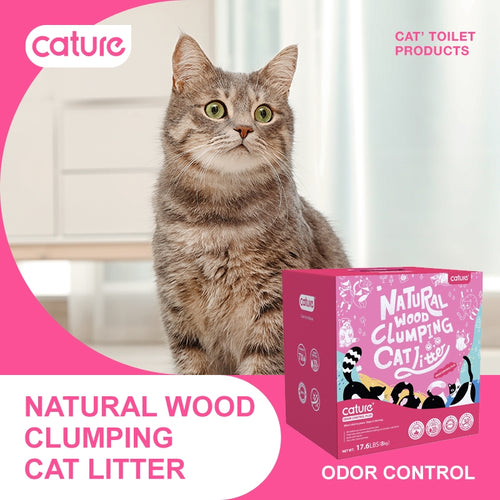 Cature Odor Control Plus High-Efficiency Antibacterial Granular Deodorizing Wood Litter (Condensed) 20L (17.6lb) (Red) x 2 Boxes Sale