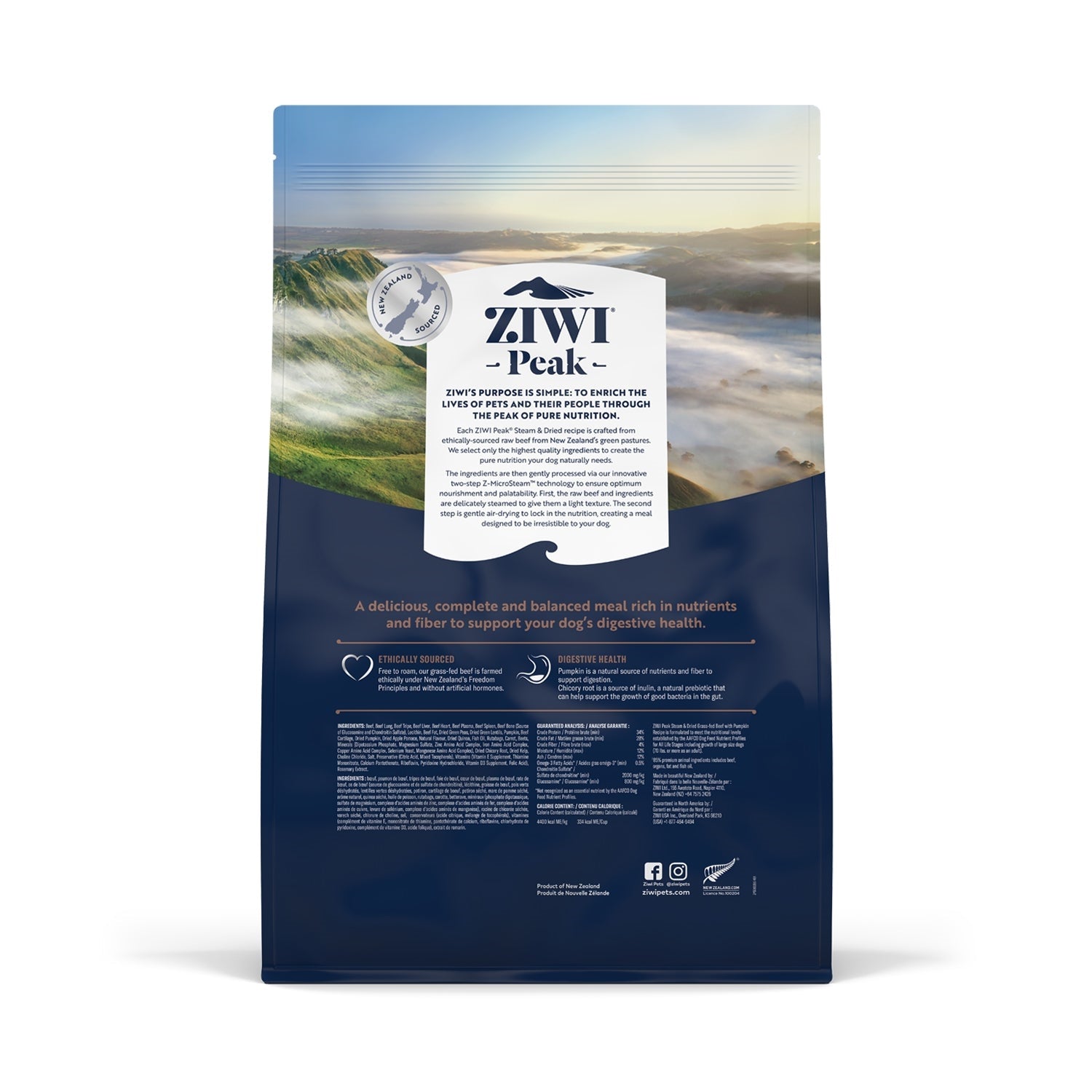 ZiwiPeak 無穀物 微蒸風乾狗糧