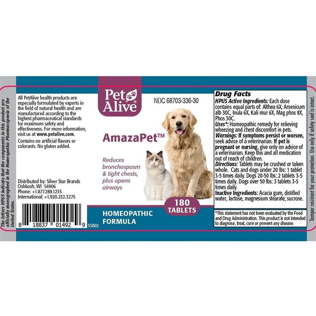 PetAlive - AmazaPet 專治哮喘 180 粒 - 幸福站