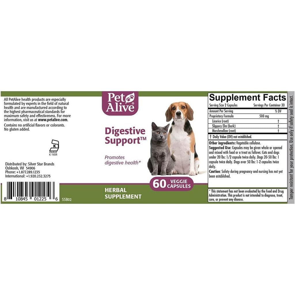 PetAlive - Digestive Support 維持消化系統正常 60粒 - 幸福站