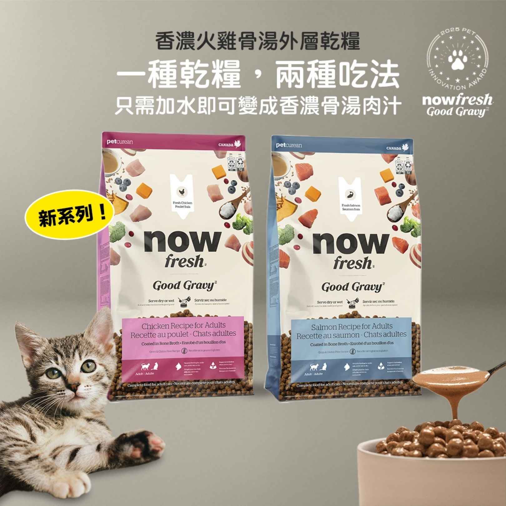 Now Fresh Good Gravy 成貓糧 (雞肉 / 三文魚 2款口味)