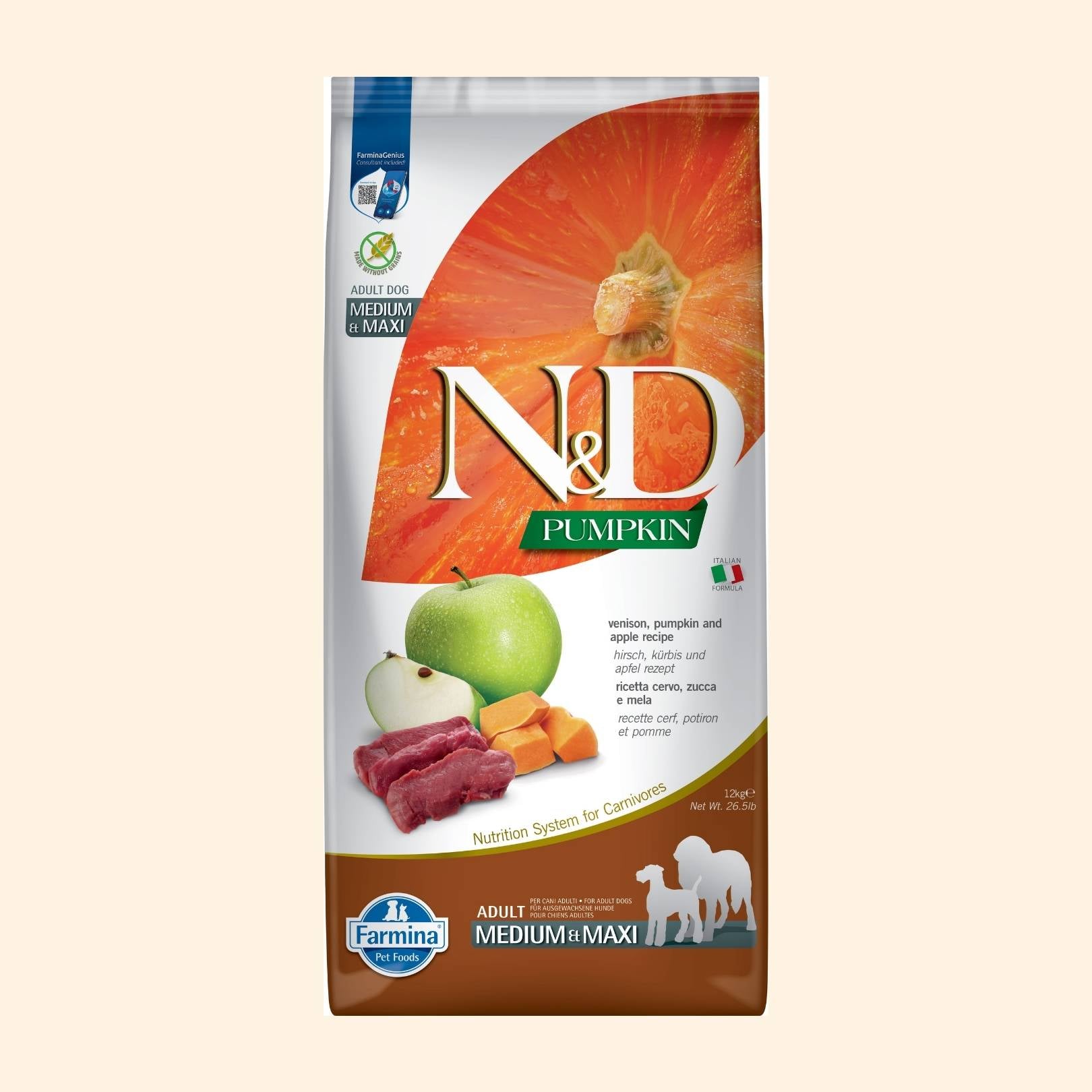 Farmina N&D Pumpkin Grain-Free Canine (Medium & Maxi)