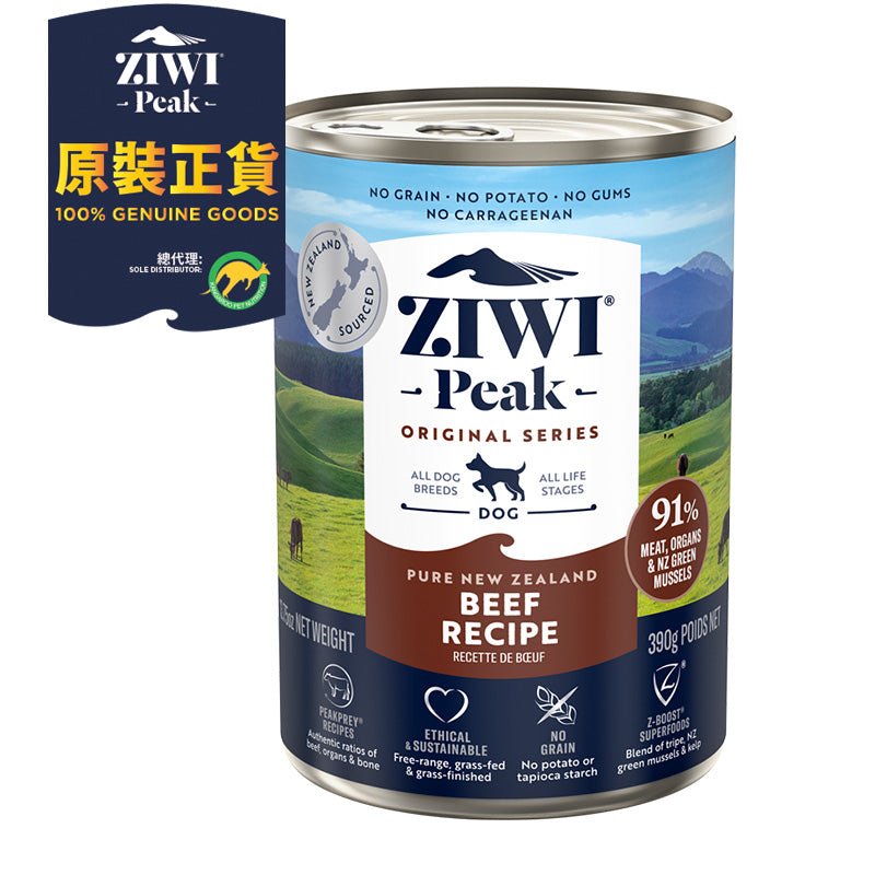 ZiwiPeak - 罐裝料理 (狗用) - 牛肉配方 390g